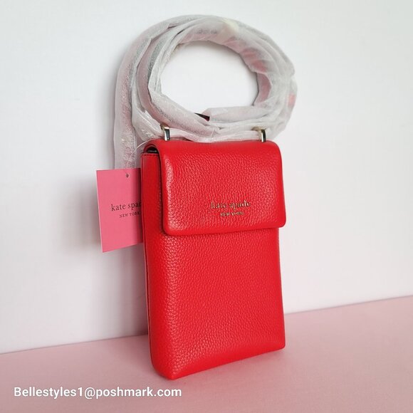 KATE SPADE Bradley North/South Pebbled Leather Phone Crossbody- Heirloom T.  🎈⭐ - Picture 10 of 16